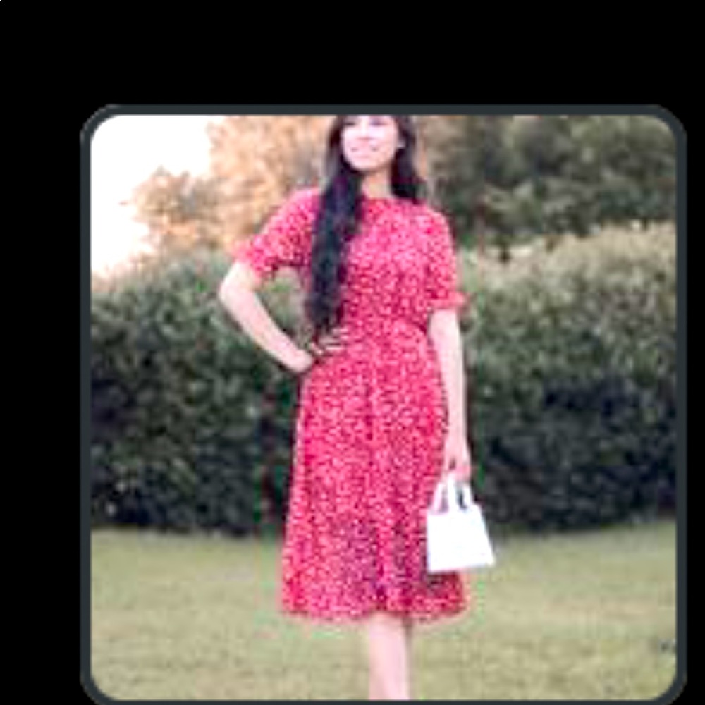 Red ditsy dress